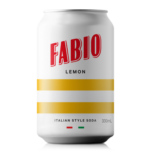 Can of Fabio Italian Style Soda lemon flavour
