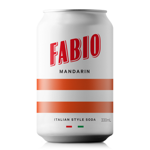 Can of Fabio Mandarin Italian Style Soda  Australias best Adult softdrink